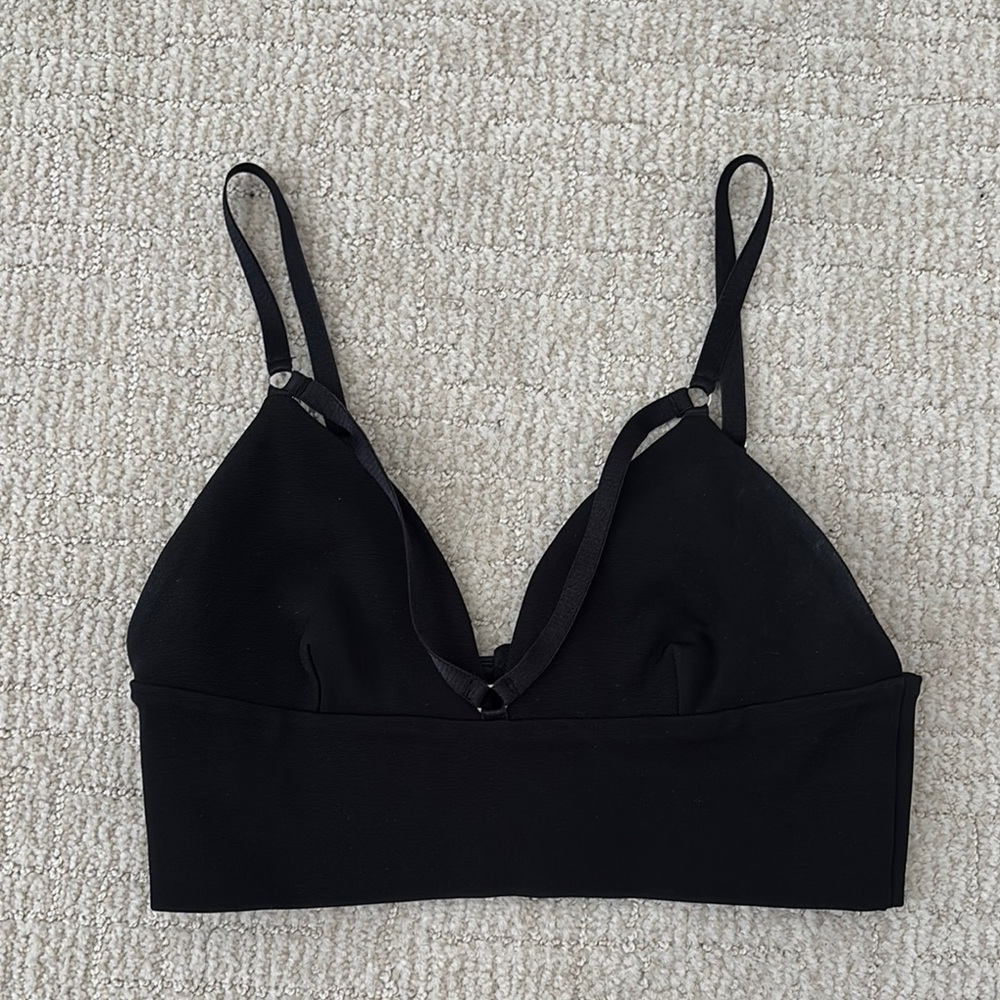 T by Alexander Wang black strap bralette
